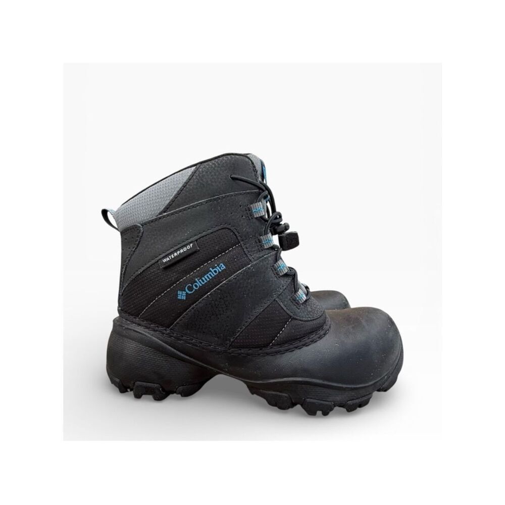 Columbia Rope Tow III Youth Winter Snow Boots Black/Gray Waterproof Size 4